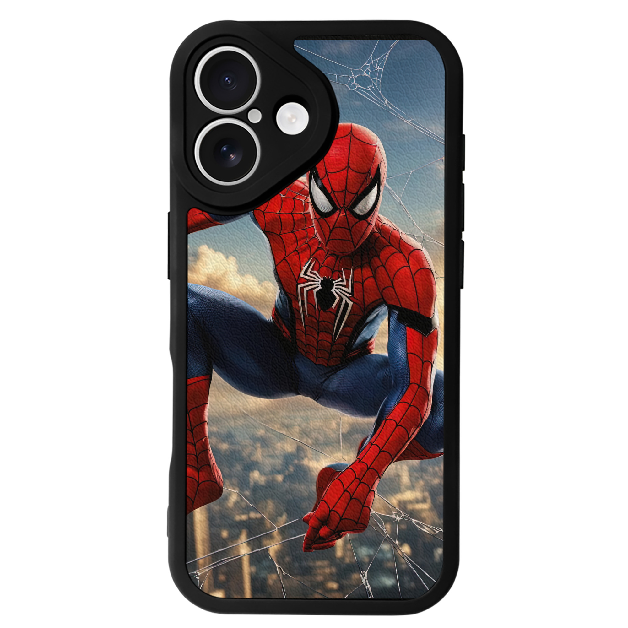 Spider Man スパイダーマン 【iPhone 16シリーズ対応】シリコンスマホケース（レザー調） 材質：シリコン